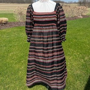 Fantastic Hutch Dress with Black/Orange stripe and statement sleeves